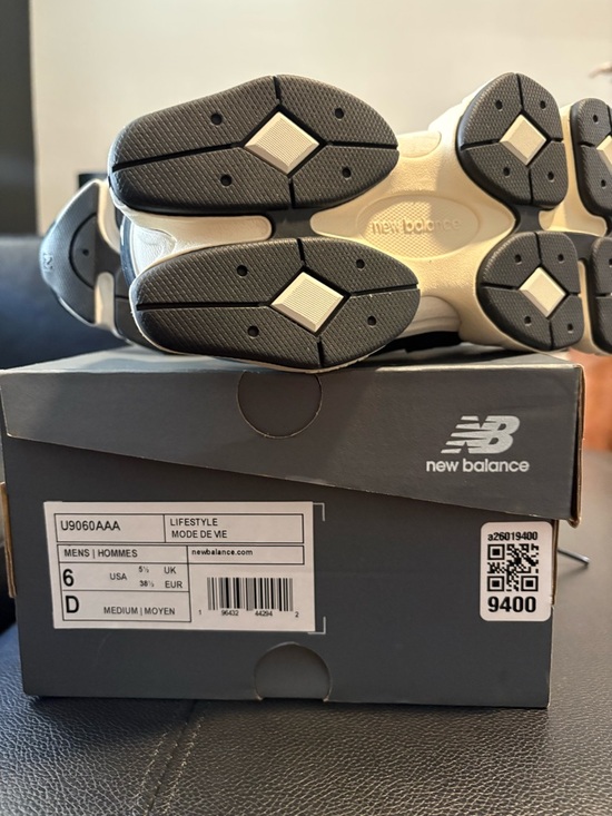 New Balance 9060 Black White and Cream Sneakers